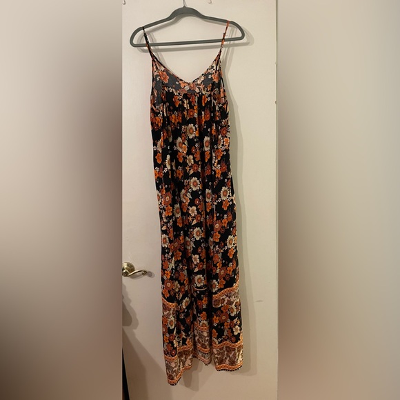 SHEIN Women's beautiful floral spaghetti strap long dress, tropical design 1XL - Picture 2 of 8